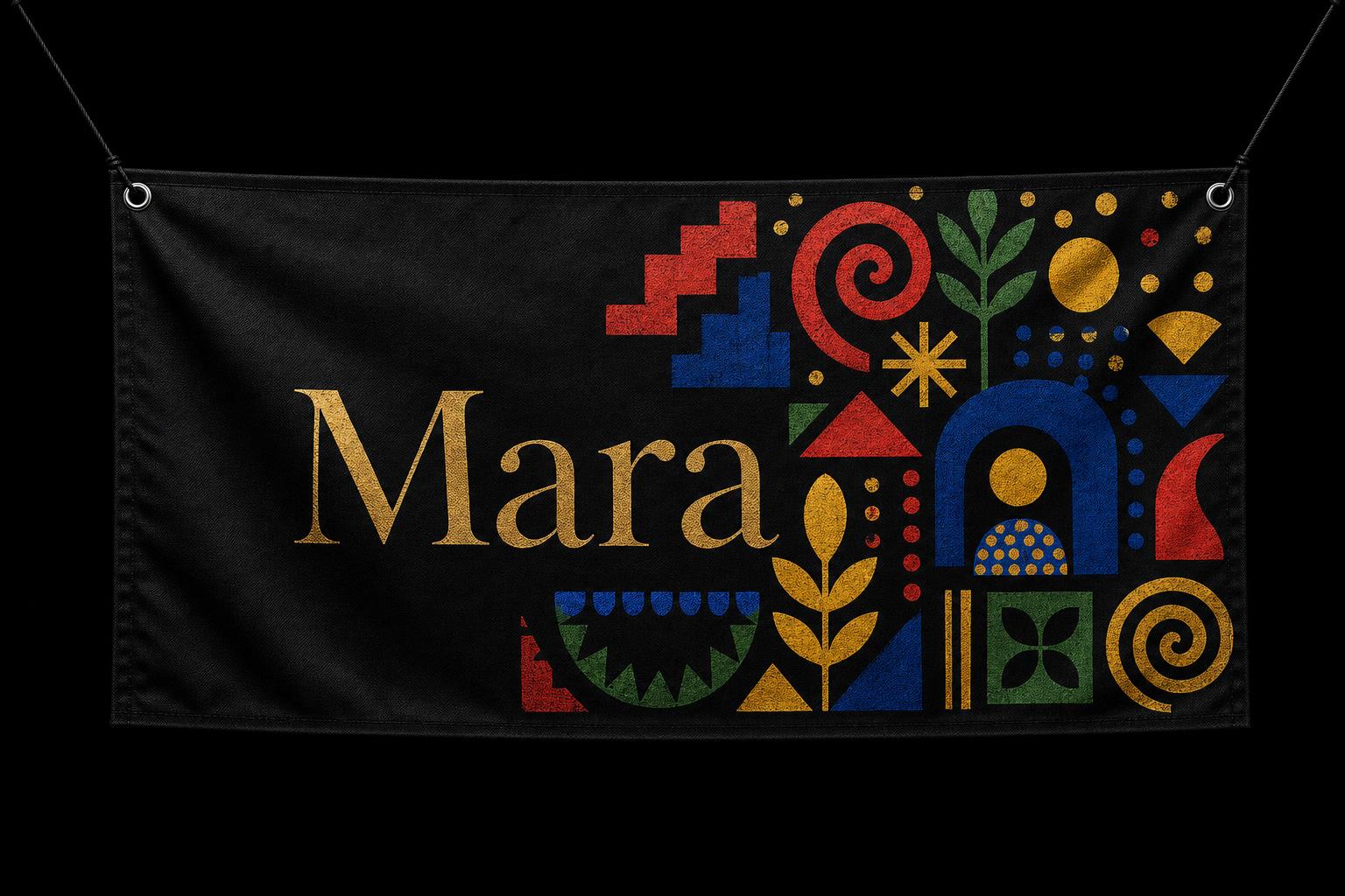 Banner Mara personalizado em tecido com ilhós metálicos