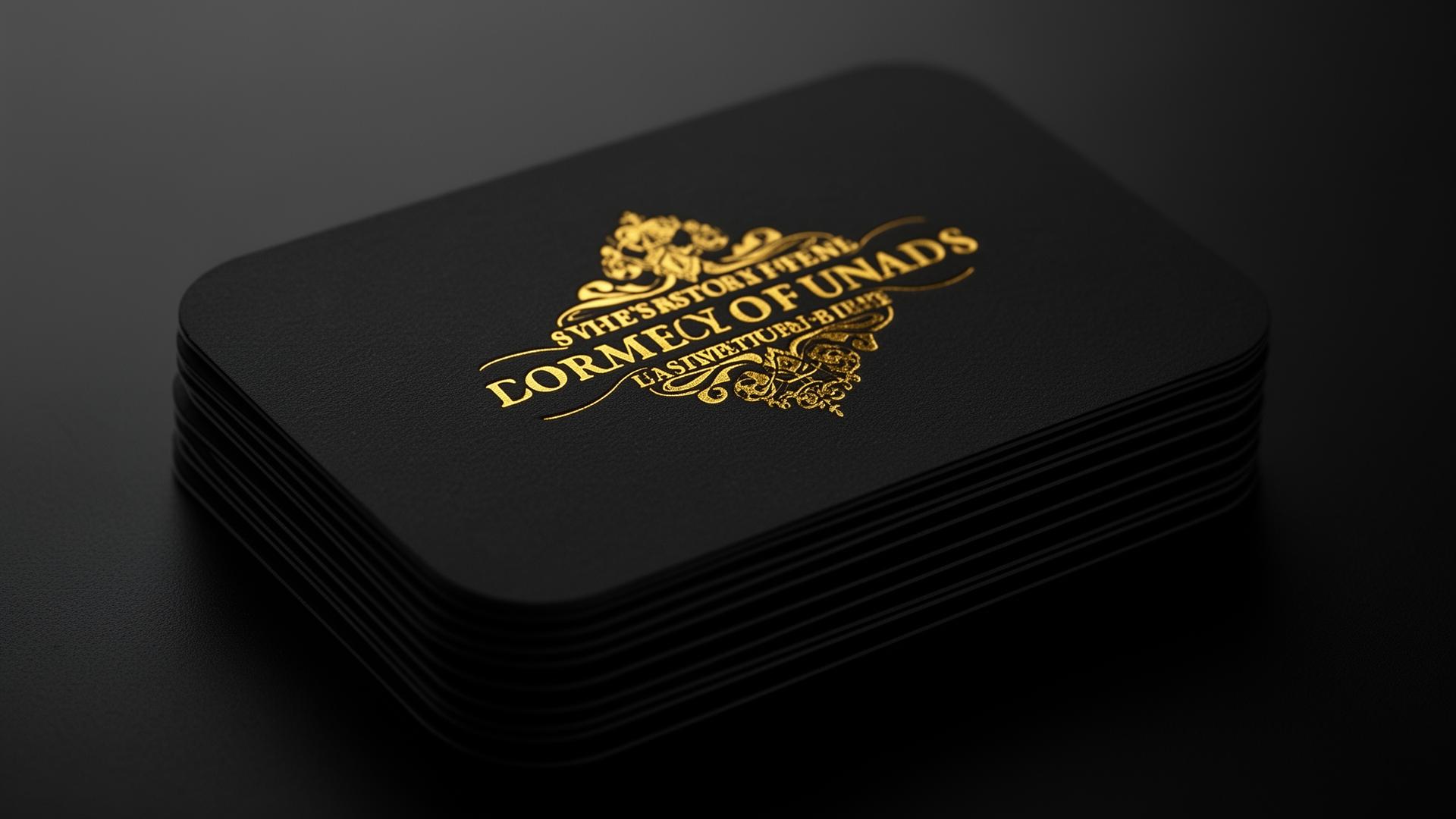 Cartões de visita com hot stamping dourado